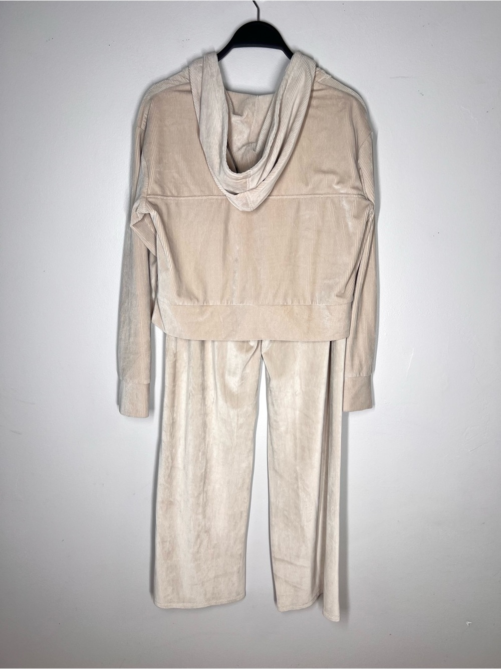 Vuori Haven Set Wide Leg Pants and 1/4 Zip Sweater Rib Knit in Bone Sz S - Picture 4 of 8